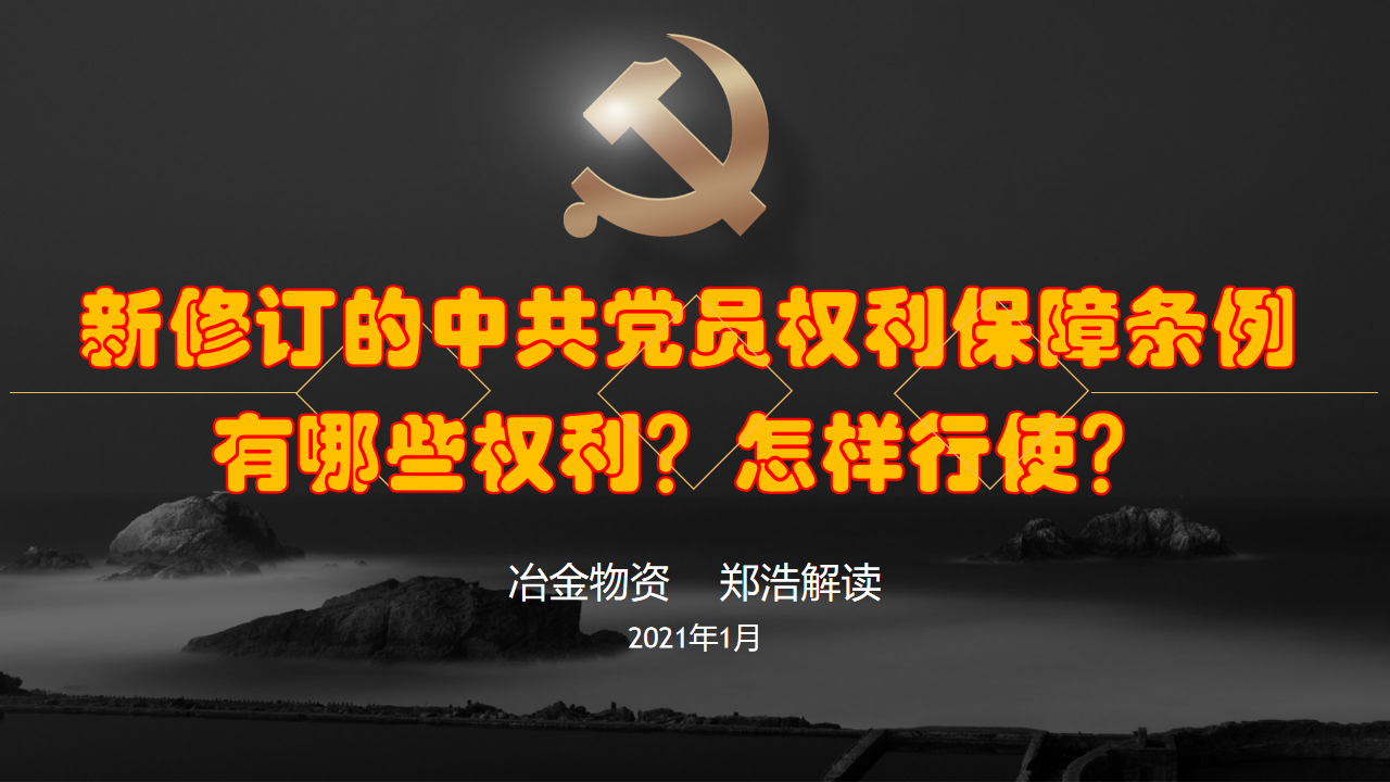 冶金物資黨委集體學習《中國共產黨黨員權利保障條例》